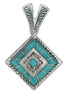 Turquoise And Sterling Silver Southwest Pendant WX63495
